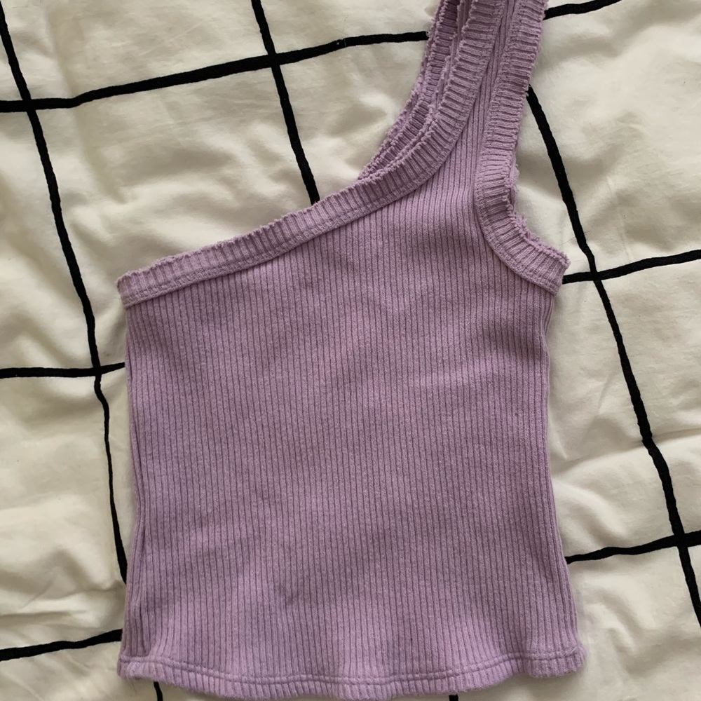 urban outfitters purple one shoulder summer top!